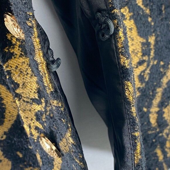 Ark & Co. Women's NWT Black Gold Formal Metallic Silk Wool Luxury Jacket M/C38 - Picture 4 of 10